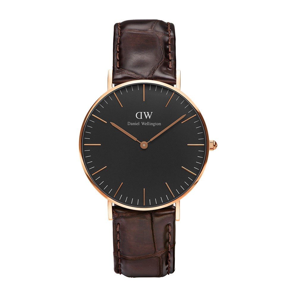 Unisex hodinky s hnědým páskem Daniel Wellington York Rose, ⌀ 36 mm v:749118