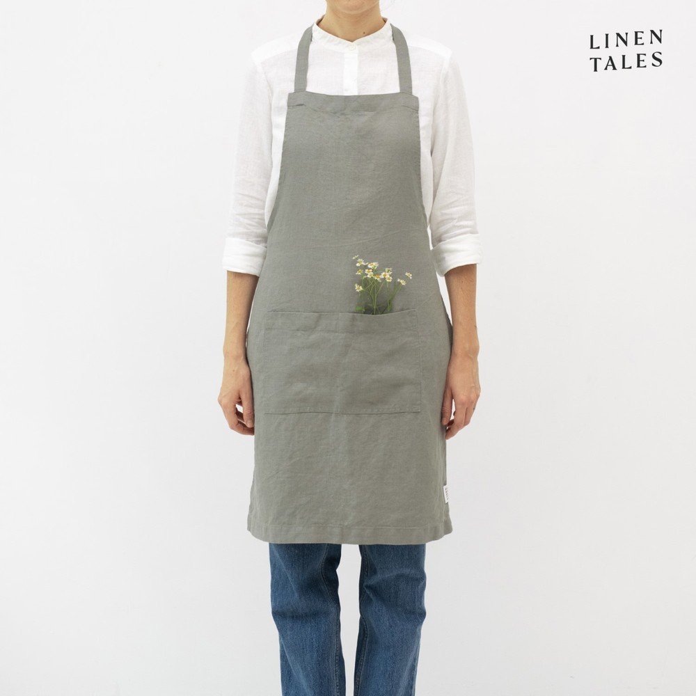 Lněná zástěra Khaki – Linen Tales v:1632158