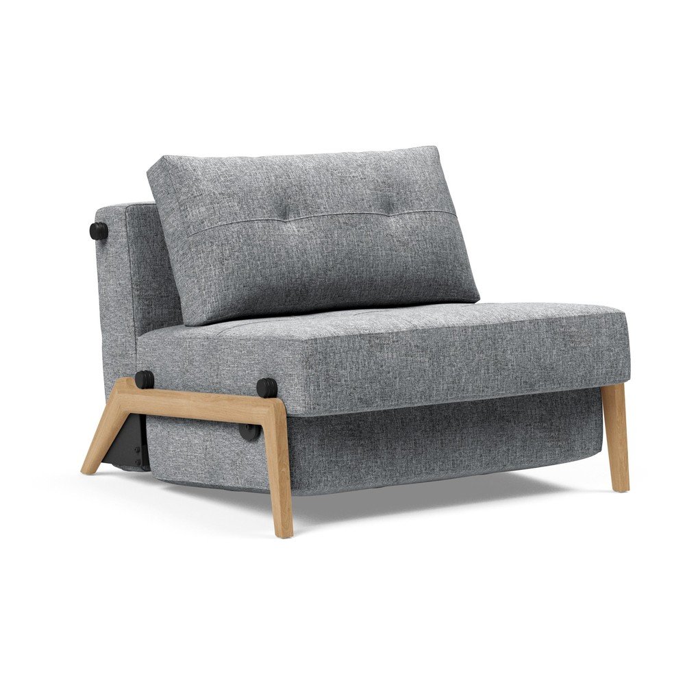 Šedé rozkládací křeslo Innovation Cubed Wood Twist Granite v:1152712