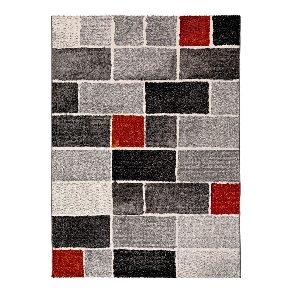 Šedo-červený koberec Universal Lucy Dice, 120 x 170 cm v:823606