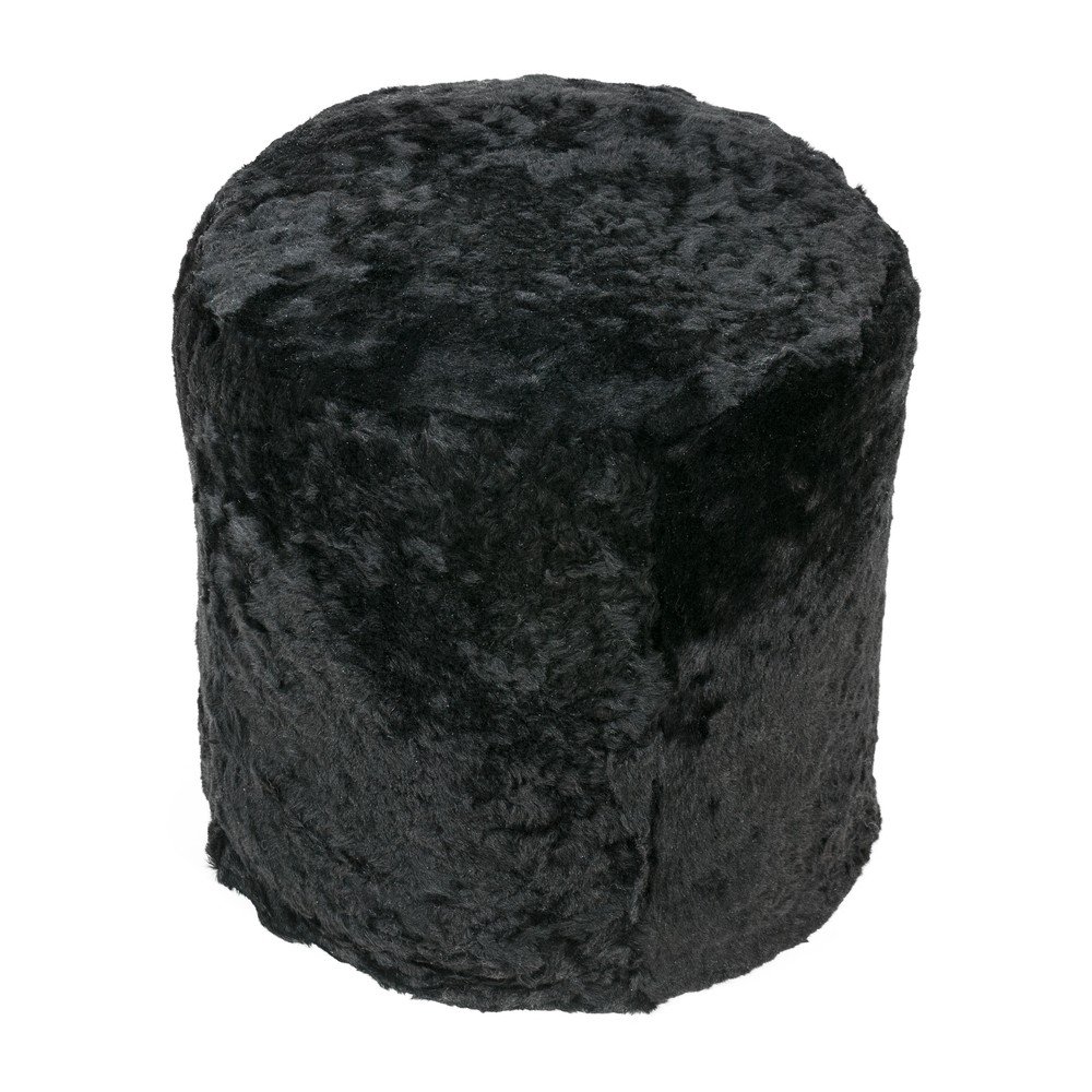 Kožešinový puf s extra krátkým chlupem Black, 42x42x46 cm v:715094