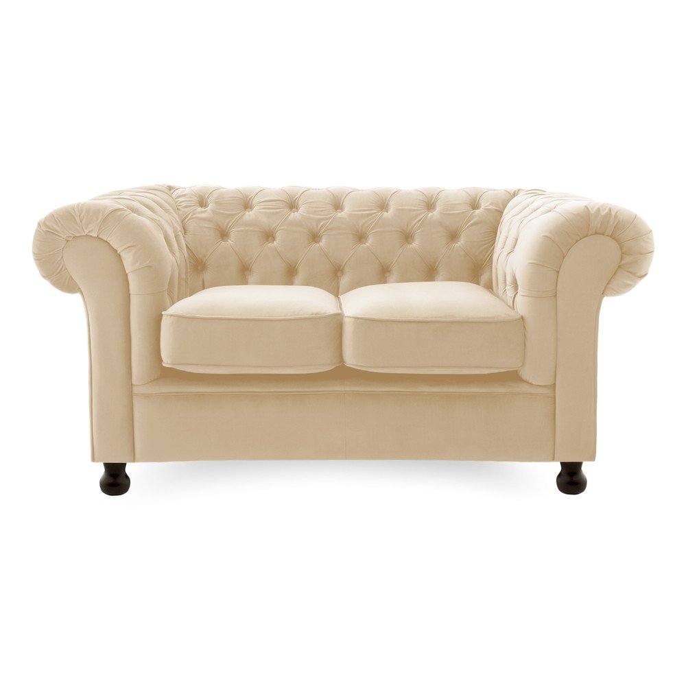 Světle béžová pohovka Vivonita Chesterfield, 152 cm v:1084584