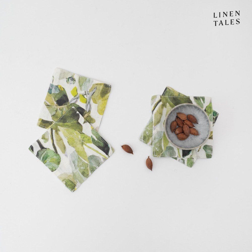 Zelené látkové podtácky v sadě 4 ks Lotus – Linen Tales v:1632132