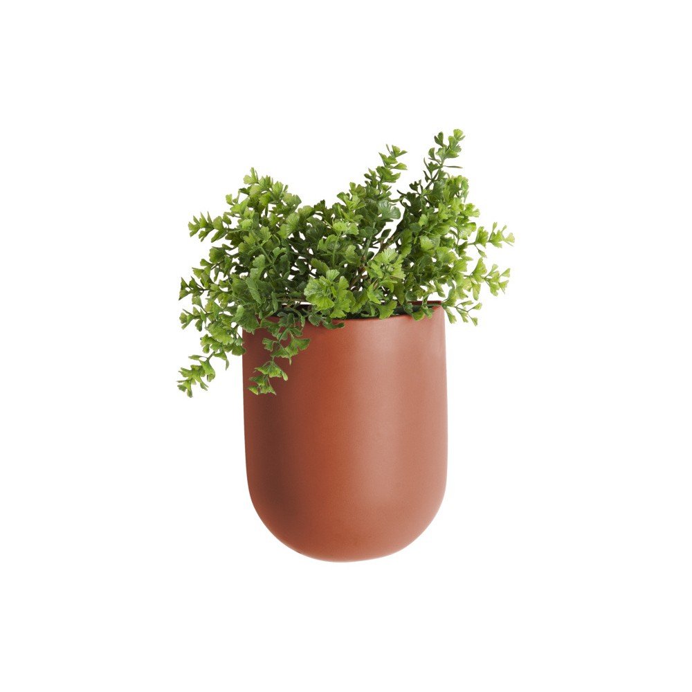 Matně hnědý nástěnný keramický květináč PT LIVING Oval v:1246802