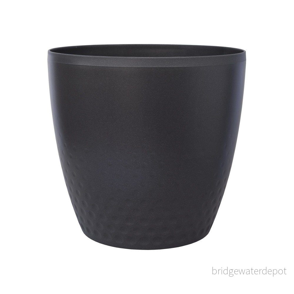 Antracitově šedý květináč Plastia Perla, ø 18 cm v:1145418 Antracitově šedý květináč Plastia Perla, ø 18 cm v:1145418