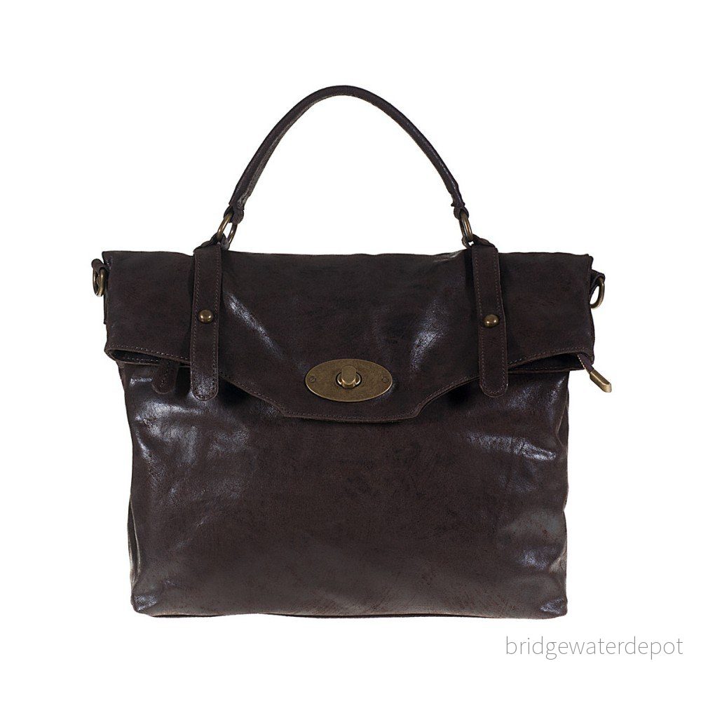 Tmavě hnědá kožená kabelka Giulia Bags Alisha v:859100