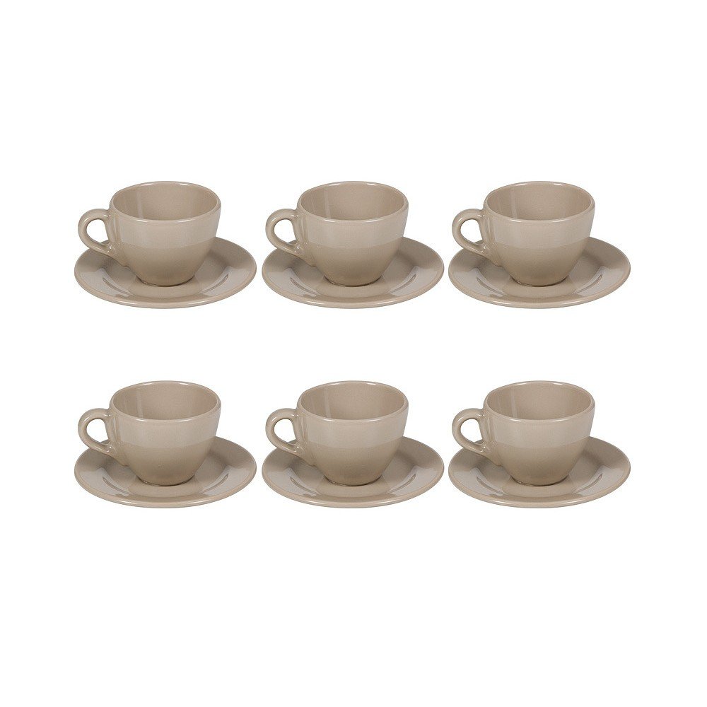 Sada 6 béžových keramických šálků s podšálkem Santiago Pons Saucers v:873794