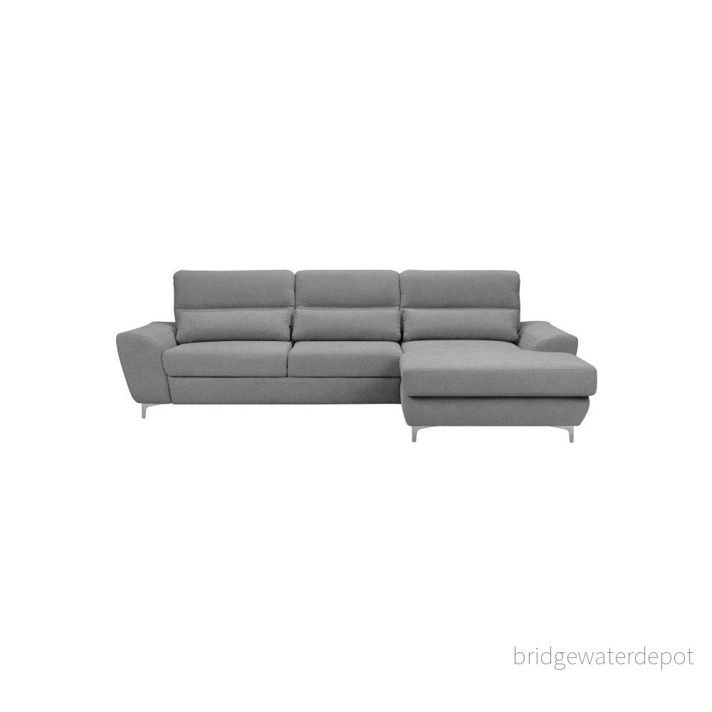 Světle šedá rozkládací rohová pohovka Windsor & Co Sofas Omega, pravý roh v:1071808