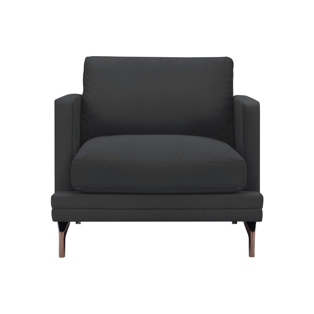 Tmavě šedé křeslo s podnožím ve zlaté barvě Windsor & Co Sofas Jupiter v:1070156