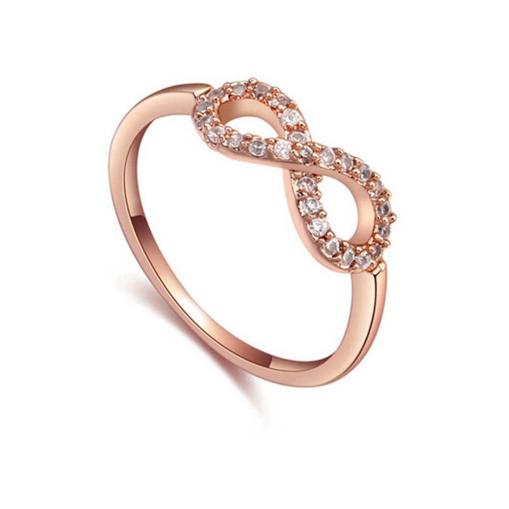 Prsten s krystaly Swarovski a růžovým zlatem Eternity, velikost 52 v:1169746