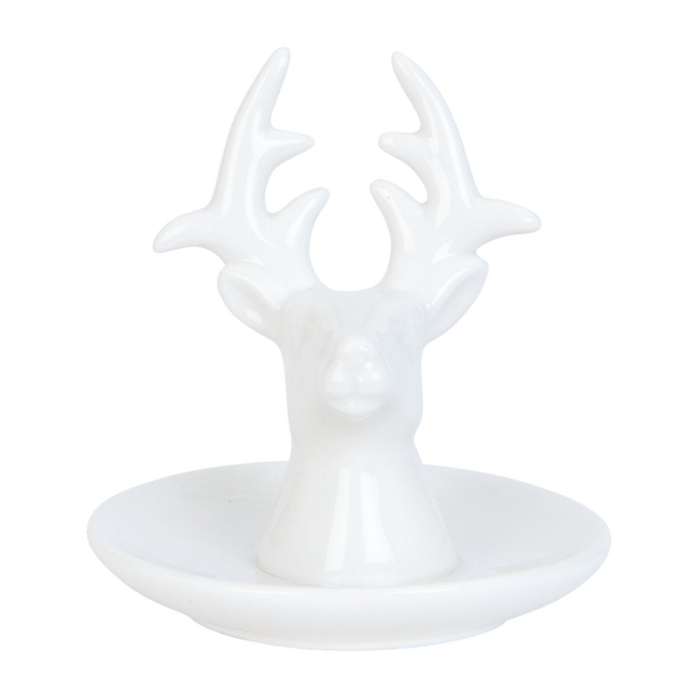Bílý stojan na šperky Clayre & Eef Deer v:943124