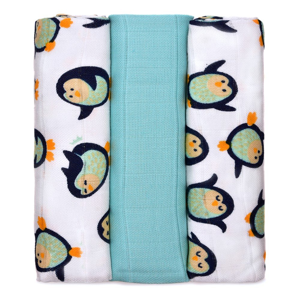 Sada 3 látkových plen T-TOMI Penguins, 70 x 70 cm v:1429171 Sada 3 látkových plen T-TOMI Penguins, 70 x 70 cm v:1429171