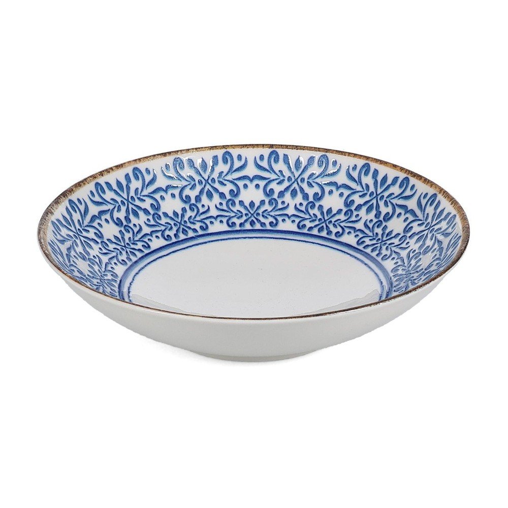 Bílá/modrá porcelánová polévková miska 1 l Azul – BonBistro v:1934994