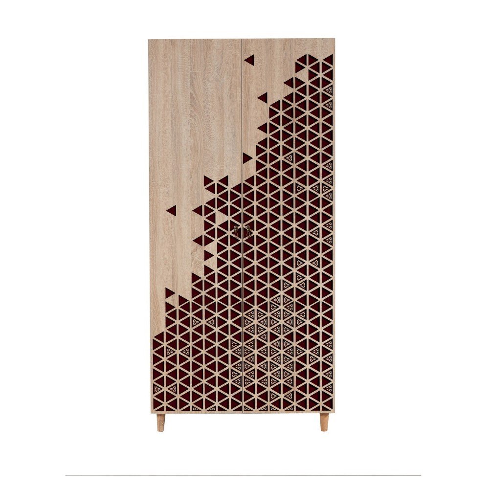 Dvoudveřová šatní skříň Stil Geometry Red, 90 x 192 cm v:1284718