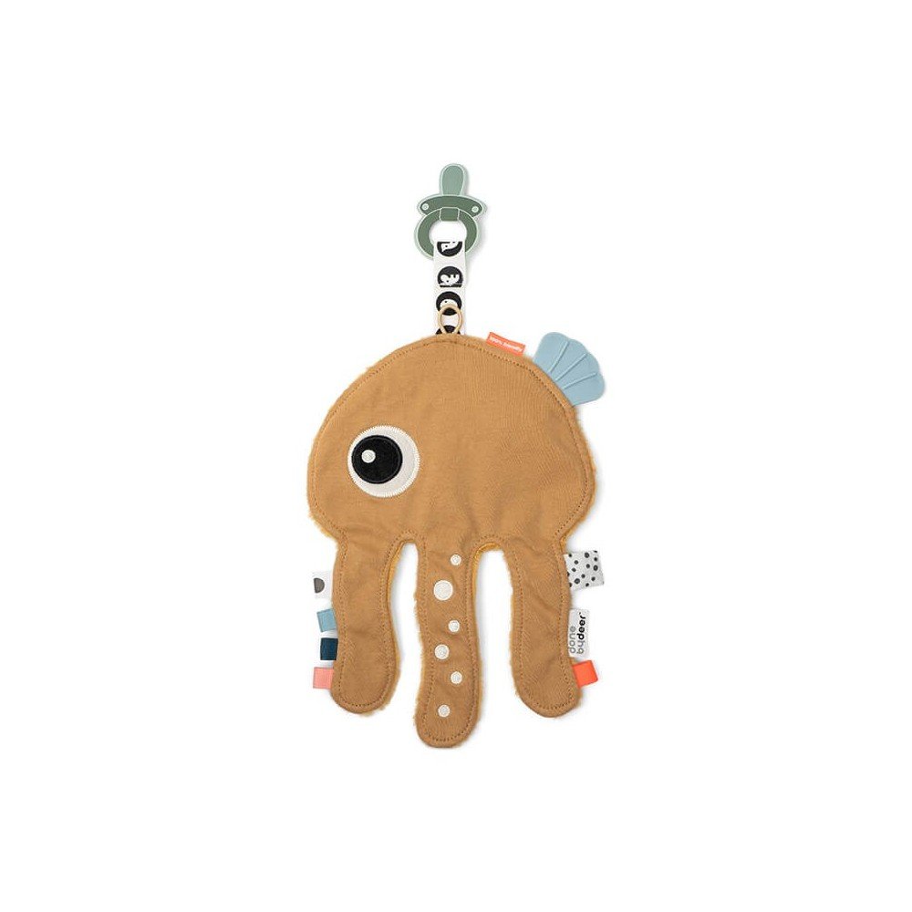 Hořčicově žlutá mazlicí hračka s poutkem na dudlík Done by Deer Cozy Friend Jelly v:1397199
