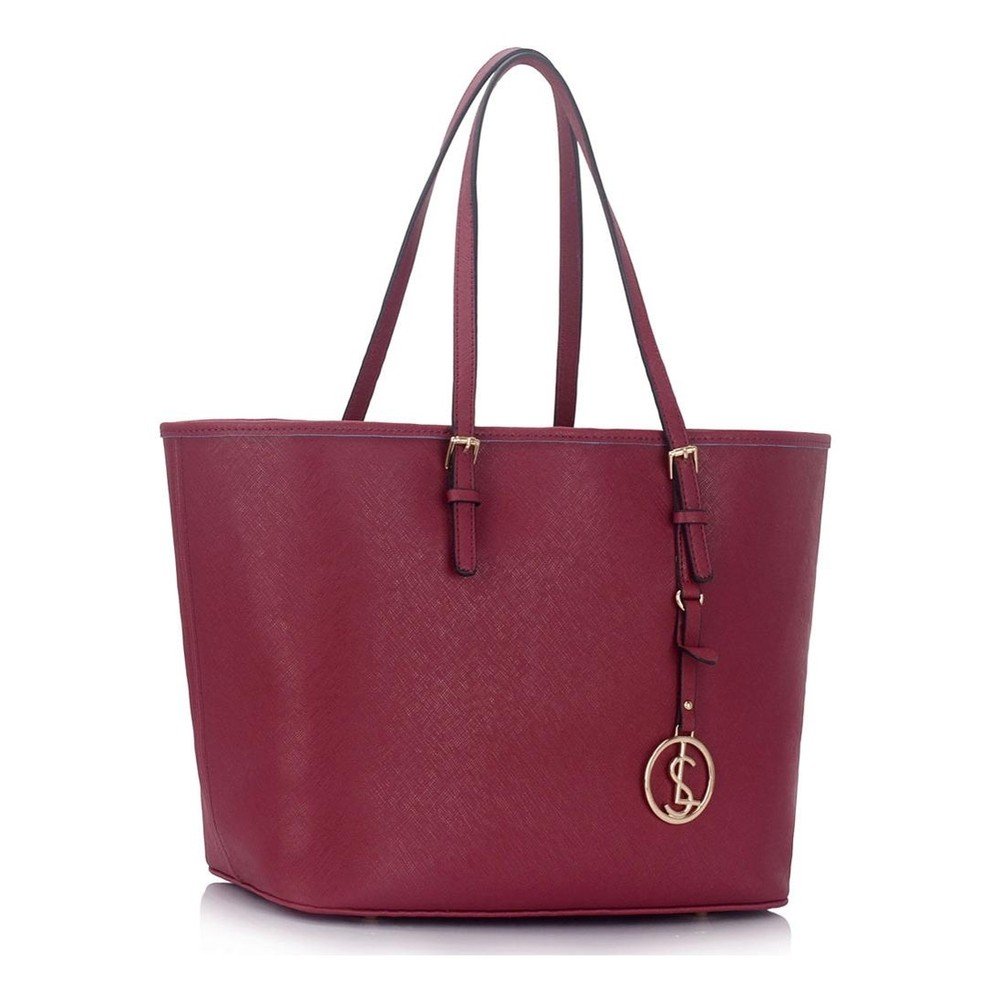Vínová kabelka z eko kůže L&S Bags Tote v:878266