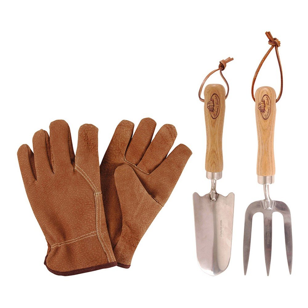 Set zahradnických nástrojů a kožených rukavic Esschert Design Pond v:789908 Set zahradnických nástrojů a kožených rukavic Esschert Design Pond v:789908