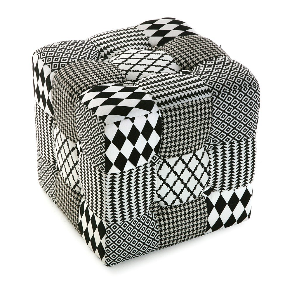 Šedý puf Versa Geometrico v:1086290