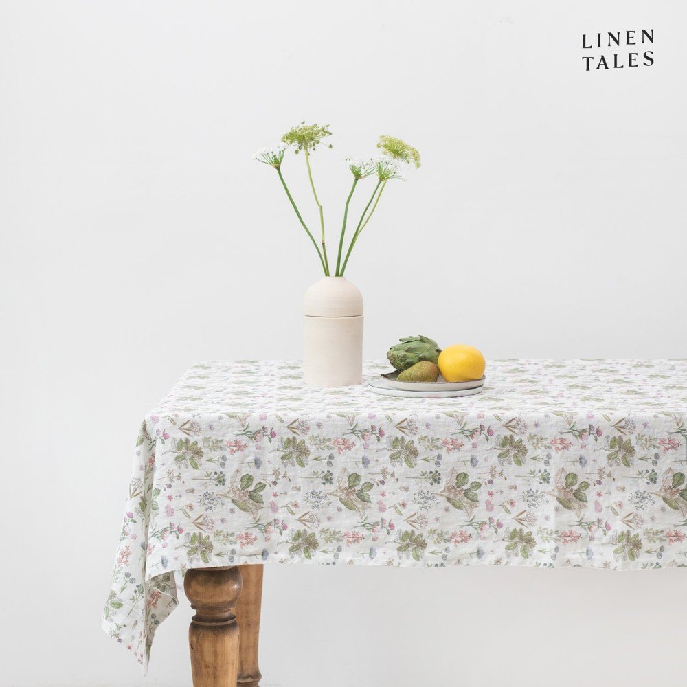 Lněný ubrus 140x250 cm White Botany – Linen Tales v:1632066