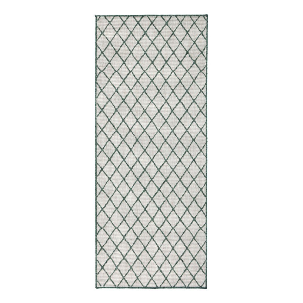 Zeleno-krémový venkovní koberec NORTHRUGS Malaga, 80 x 350 cm v:978872