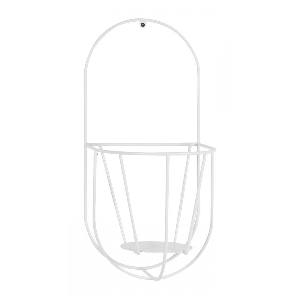 Bílý nástěnný držák na květináče OK Design, výška 40 cm v:1021298
