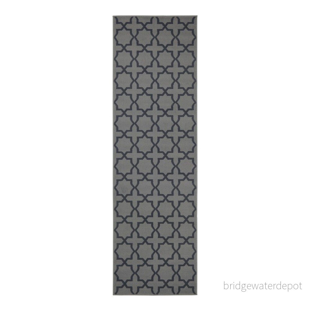 Šedý běhoun s černými detaily Hanse Home Joanne, 80 x 400 cm v:1026666