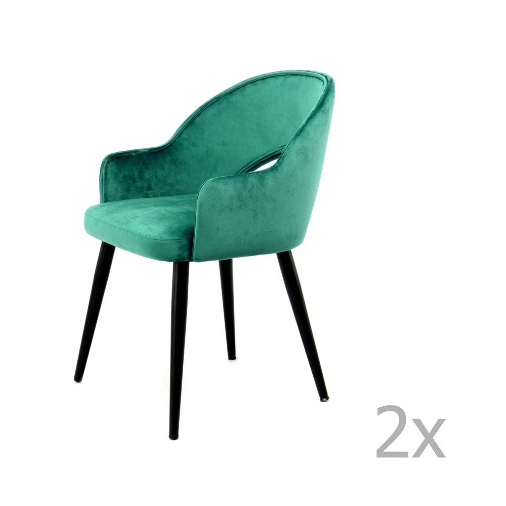 Sada 2 zelených jídelních židlí 360 Living Veit v:1211314