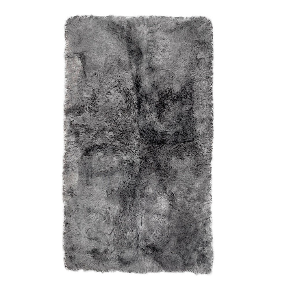Šedý obdélníkový kožešinový koberec s krátkým chlupem, 165 x 100 cm v:693804