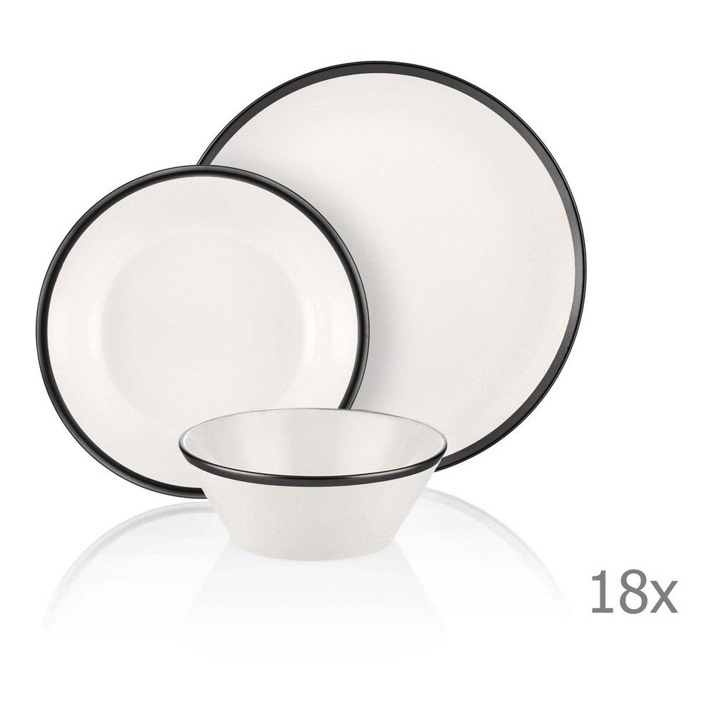 18dílný set porcelánového nádobí Mia Halos Black v:1343521