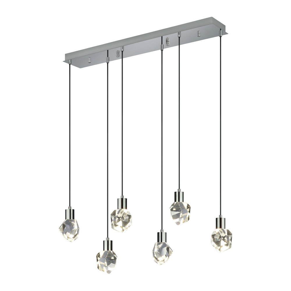 LED závěsné svítidlo ve stříbrné barvě se skleněným stínidlem Verano – Trio Select v:1811138