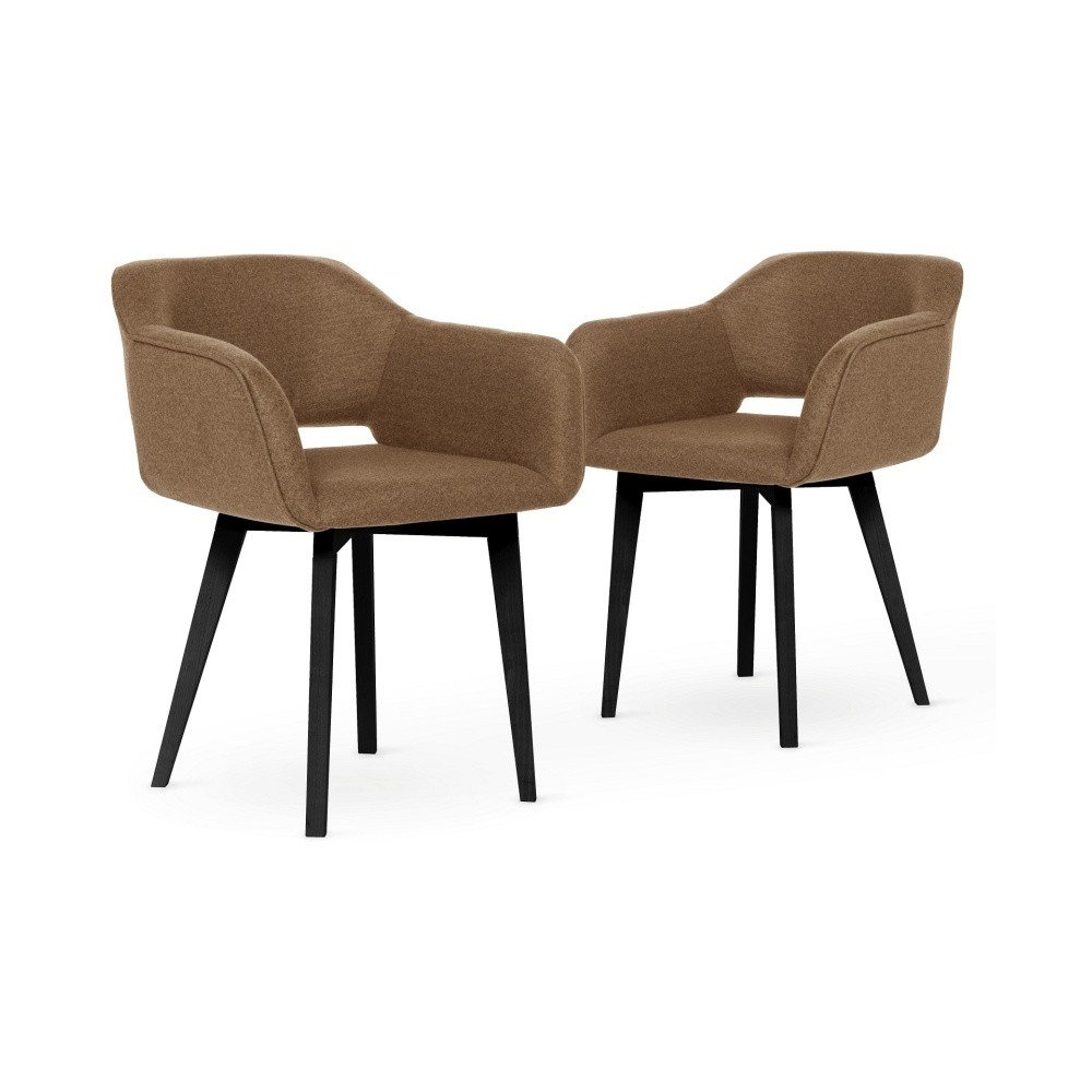 Sada 2 hnědých židlí s černými nohami My Pop Design Oldenburg v:1065086