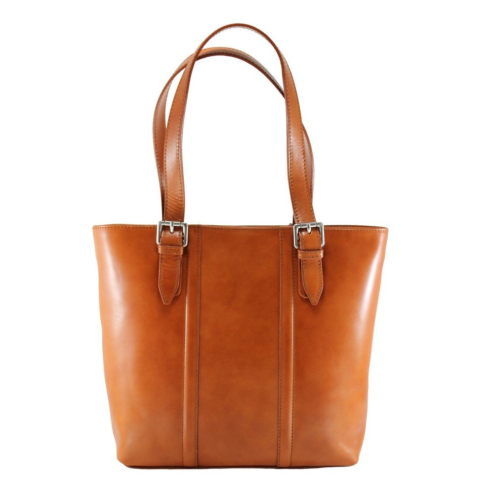 Koňakově hnědá kožená kabelka Chicca Borse Fiona v:716446