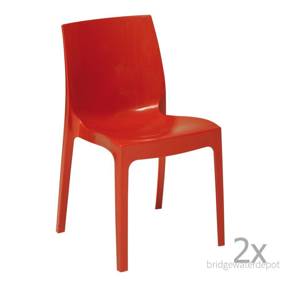 Sada 2 červených jídelních židlí Castagnetti Ice v:856880