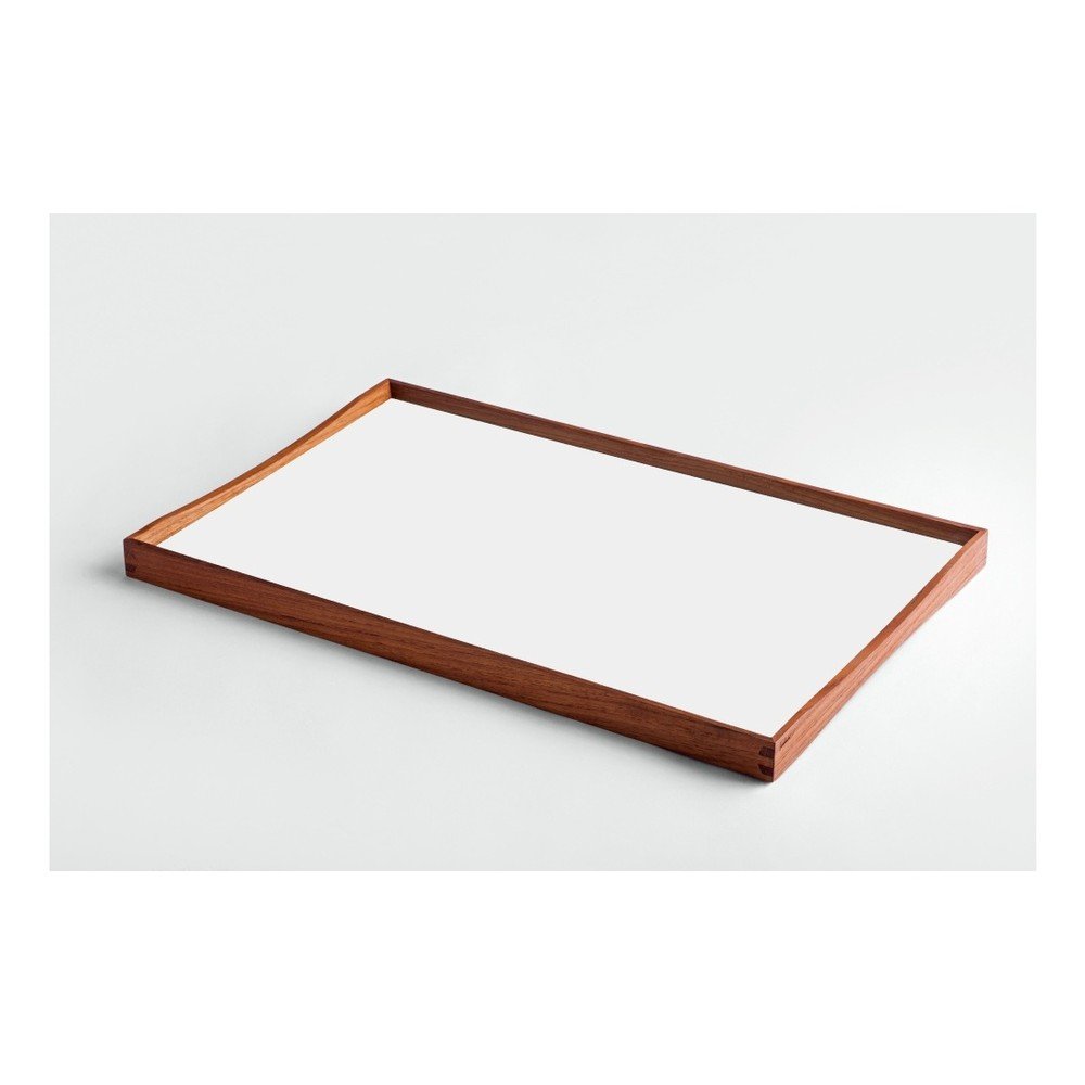 Podnos z teakového dřeva s bílou deskou Architectmade, délka 48 cm v:932394