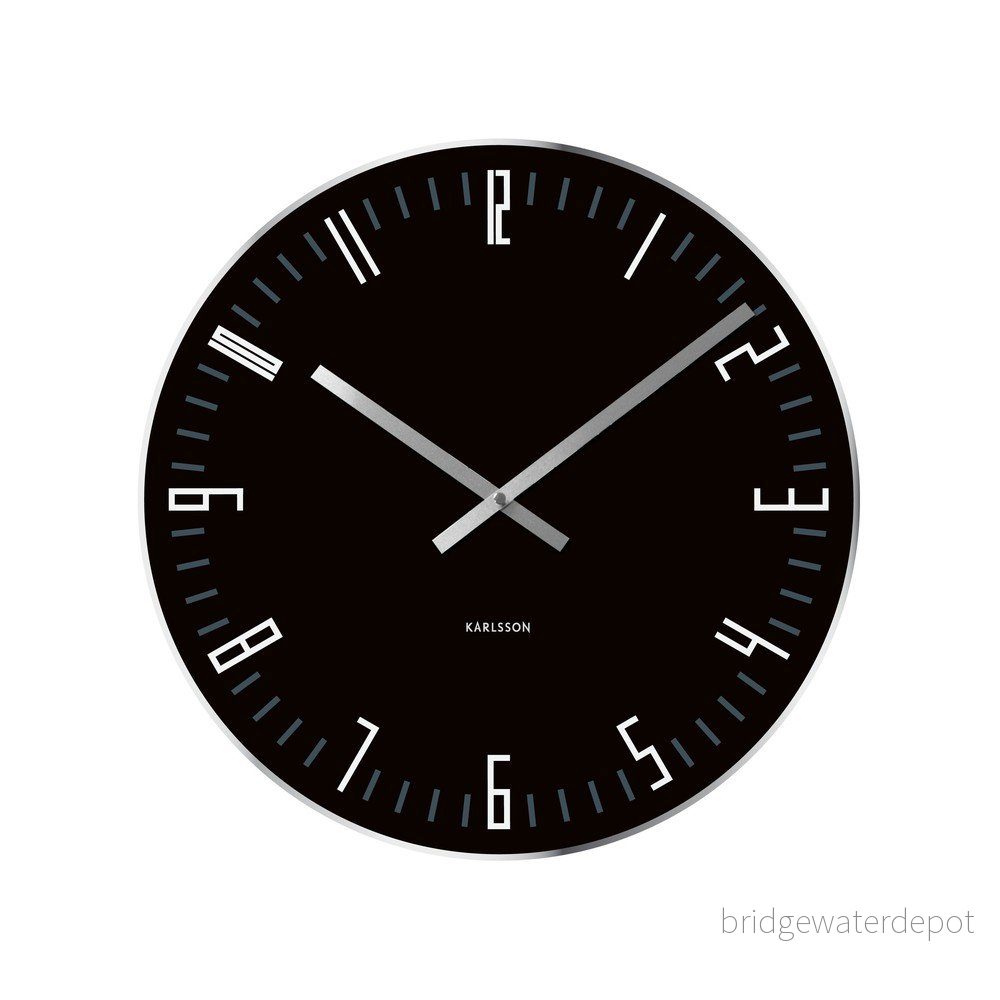 Černé hodiny Present Time Slim v:755582 Černé hodiny Present Time Slim v:755582