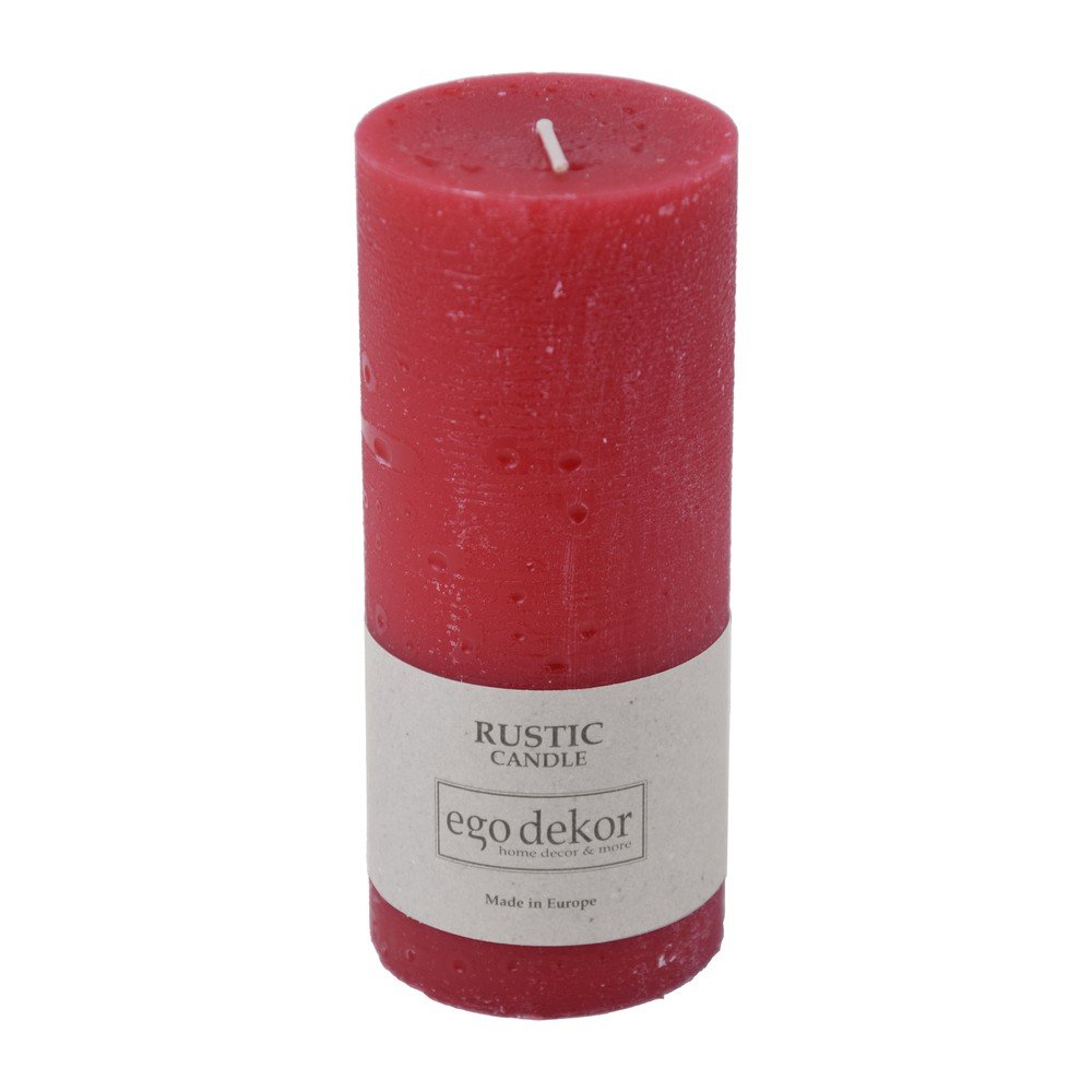Červená svíčka Rustic candles by Ego dekor Rust, doba hoření 58 h v:1351951