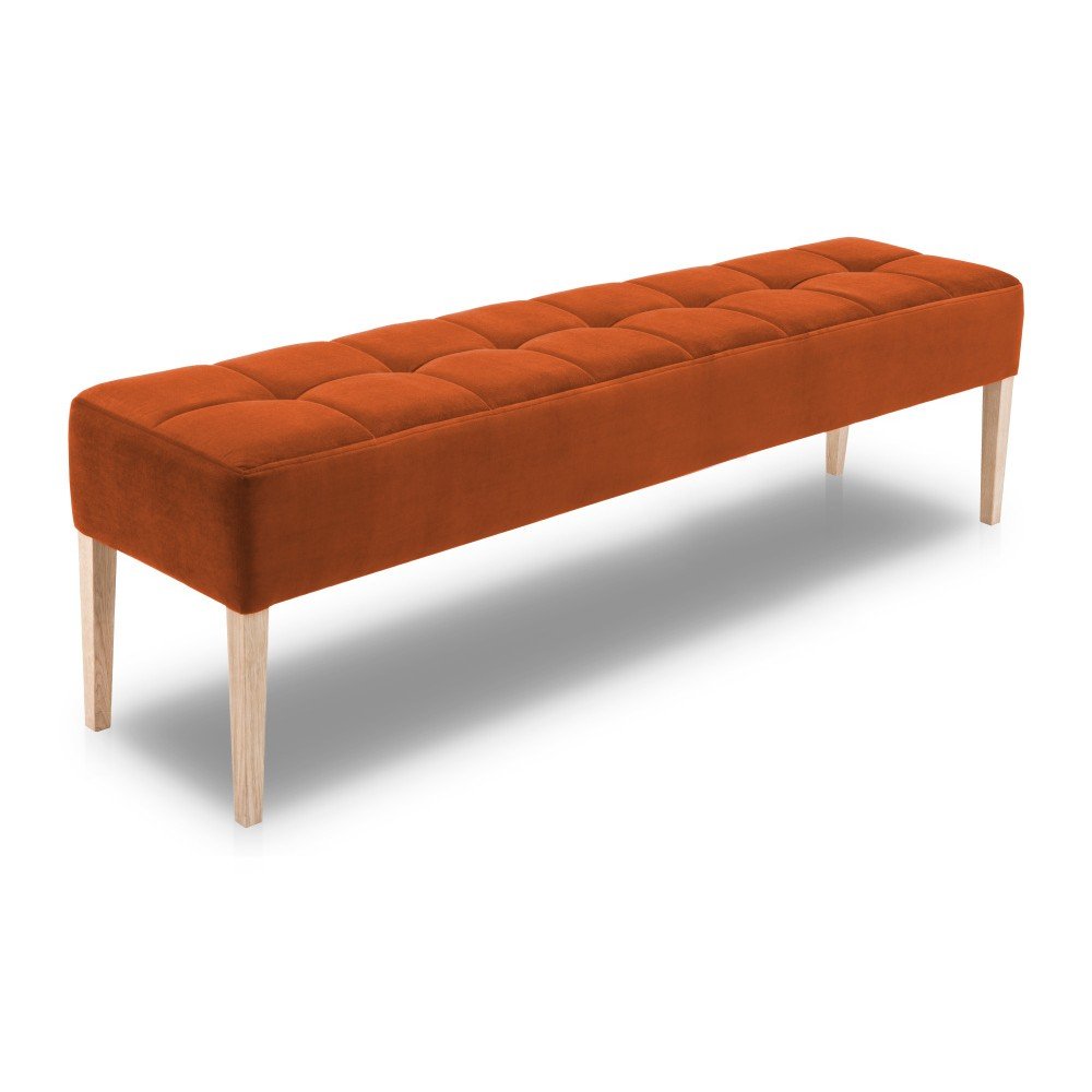 Oranžová lavice s dubovými nohami Mossø Hattu, délka 172 cm v:1146460