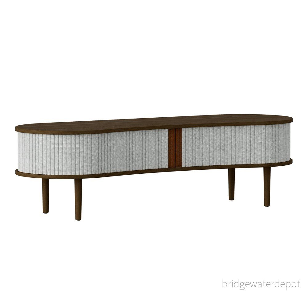 Šedo-hnědý TV stolek v dekoru dubu 140x40 cm Audacious – UMAGE v:1560274