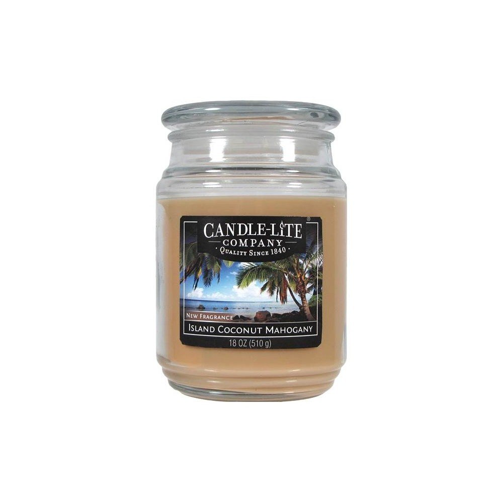 Vonná svíčka ve skle s vůní kokosu a mahagonu Candle-Lite, doba hoření až 110 hodin v:1313732