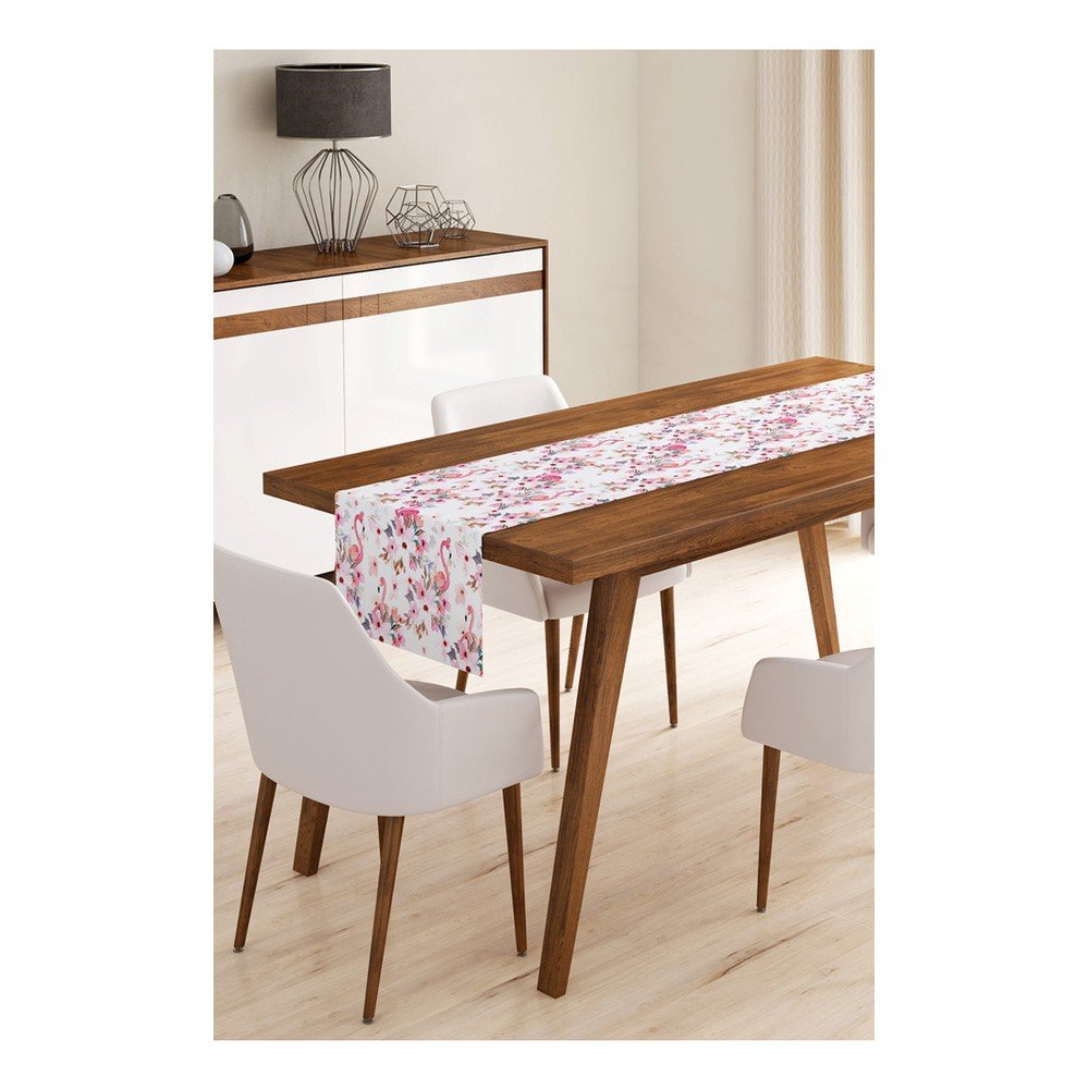 Běhoun na stůl z mikrovlákna Minimalist Cushion Covers Flamengo with Flowers, 45 x 145 cm v:1294264