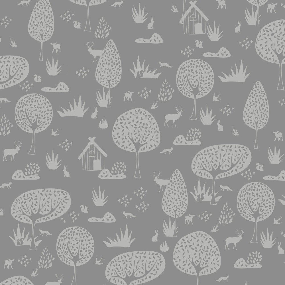 Šedá tapeta do dětského pokoje Art For Kids Forest, 48 x 1000 cm v:826106