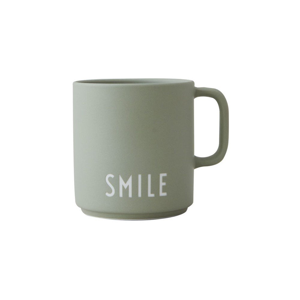 Zelený porcelánový hrnek Design Letters Smile v:1417939