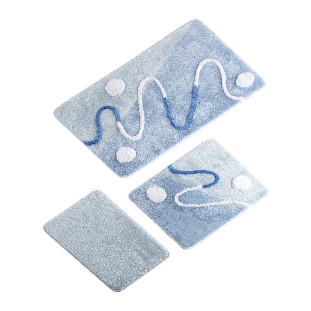 Sada 3 modrých koupelnových předložek Mabel Bath Mat Sima v:1156064