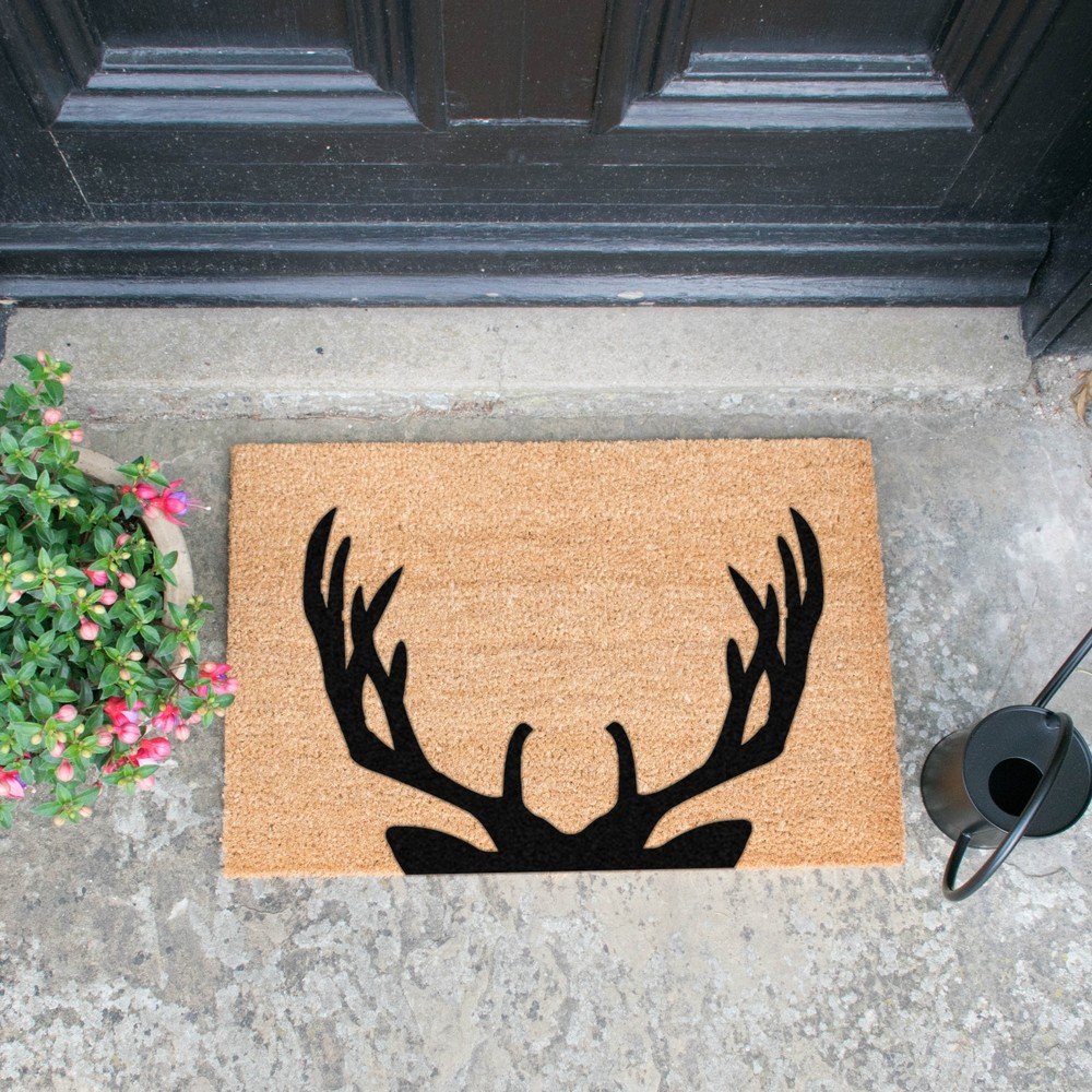 Rohožka z přírodního kokosového vlákna Artsy Doormats Stag Antlers, 40 x 60 cm v:1235798