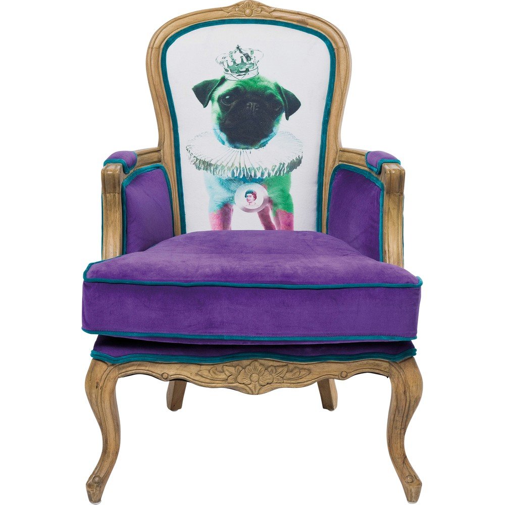 Fialové sametové křeslo Kare Design Grandfather Mops v:1363241