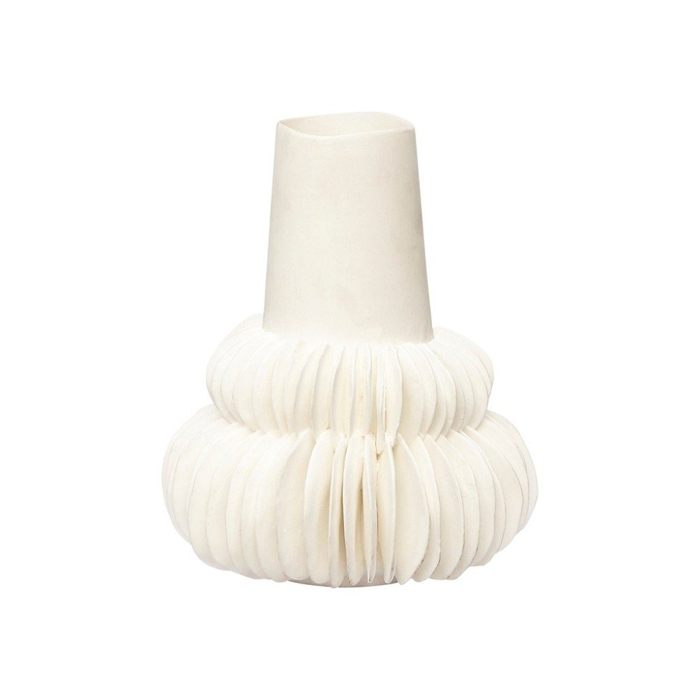 Bílá porcelánová váza Hübsch Brandi, výška 15 cm v:921374
