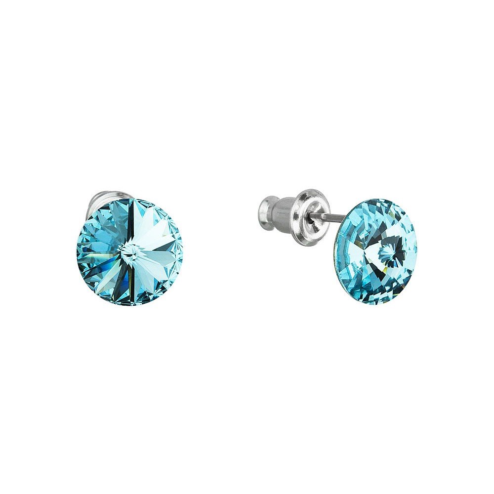 Tyrkysové náušnice se Swarovski krystaly Je Veux Merma, ⌀ 8 mm v:1152152