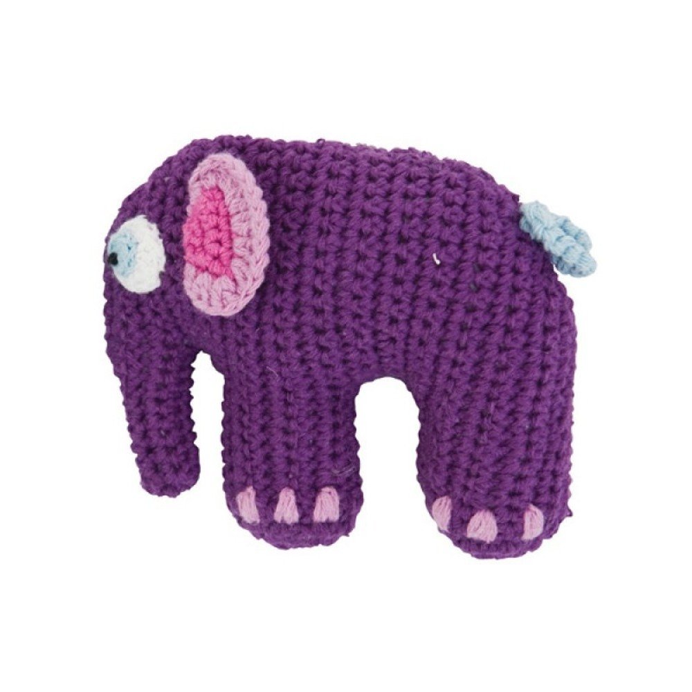 Pletená fialová dětská hračka Sebra Crochet Elephant v:948550