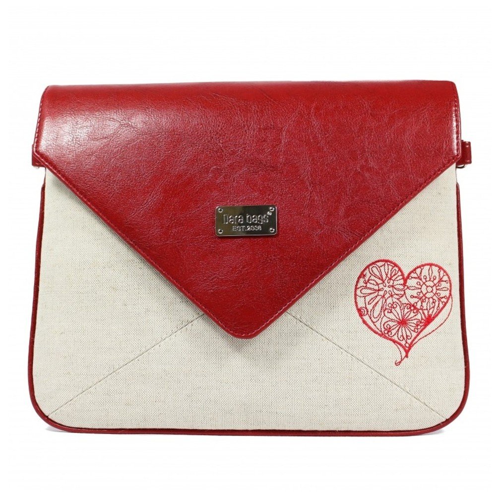 Červeno-béžová kabelka Dara bags Envelope No.519 v:1163620