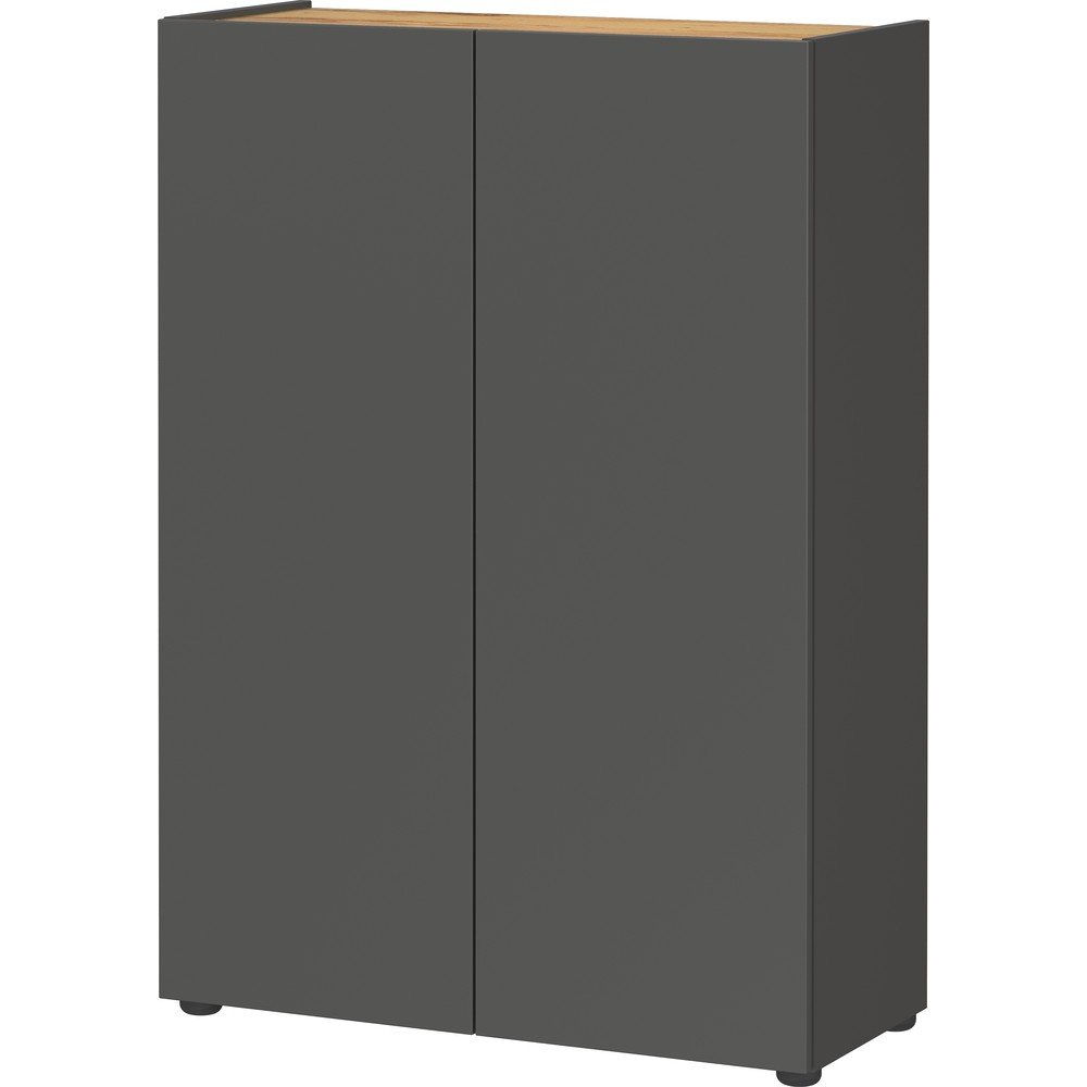 Antracitová skříňka v dekoru dubu 74x105x33 cm Alviano – Germania v:1739328